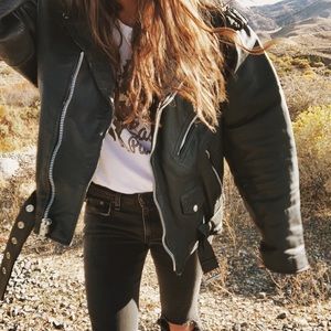 Vintage badass oversized leather motorcycle jacket